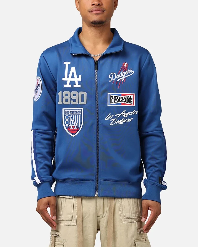 Pro Standard Los Angeles Dodgers Fast Lane Track Jacket Dodger Blue Herringbone Jacket Houndstooth Jacket Plaid Jacket Pro Standard Los Angeles Dodgers Fast Lane Track Jacket Dodger Blue Herringbone Jacket Houndstooth Jacket Plaid Jacket