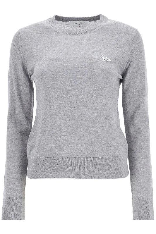"baby fox regular fit pullover MW00816KT1036 MEDIUM GREY MELANGE Notched Neck Pullover