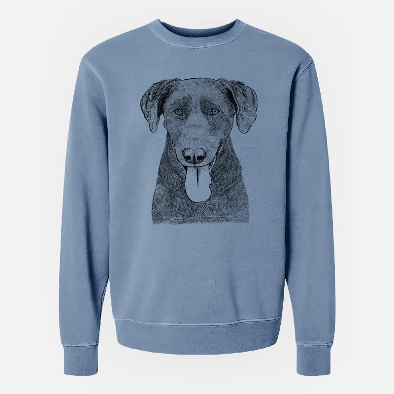 Bare Tobes the Chocolate Lab - Unisex Pigment Dyed Crew Sweatshirt Hoodie with Metallic Shiny Futuristic