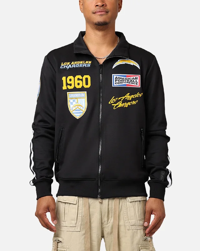Pro Standard Los Angeles Chargers Fast Lane Track Jacket Black Faux Fur Jacket Real Fur Jacket Shearling Jacket Pro Standard Los Angeles Chargers Fast Lane Track Jacket Black Faux Fur Jacket Real Fur Jacket Shearling Jacket