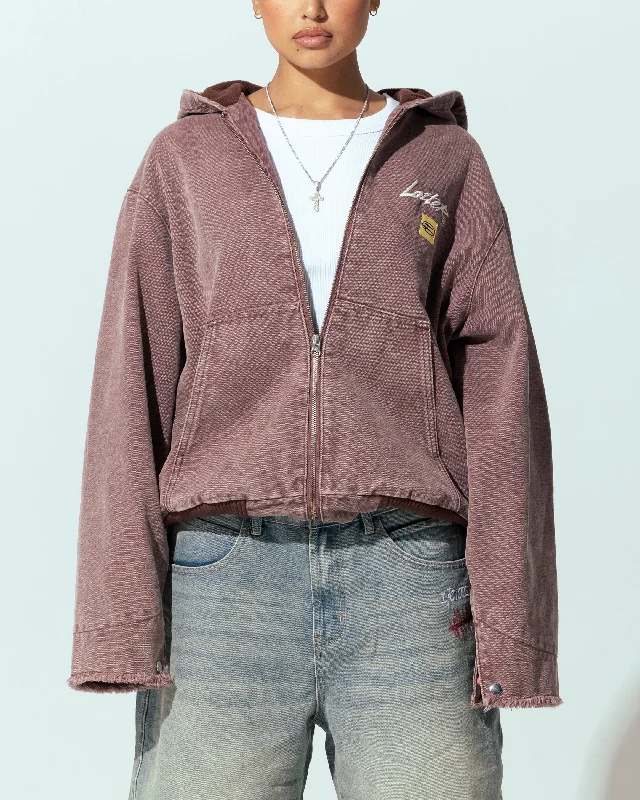 Loiter Workwear Zip Jacket Vintage Burgundy Cotton Jacket Linen Jacket Terry Jacket Loiter Workwear Zip Jacket Vintage Burgundy Cotton Jacket Linen Jacket Terry Jacket