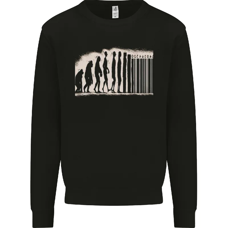 Barcode Evolution Anti-Capitalist Anarchy Mens Sweatshirt Jumper Hoodie with Hem Patch Decorative Personalized Barcode Evolution Anti-Capitalist Anarchy Mens Sweatshirt Jumper Hoodie with Hem Patch Decorative Personalized