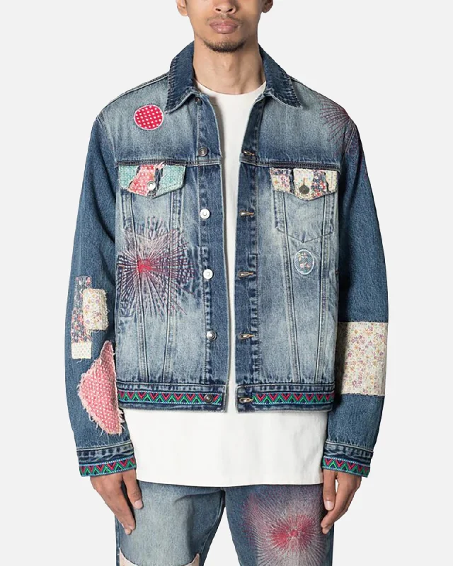MNML Rugged Trucker Denim Jacket Blue Insulated Jacket Fitted Jacket Loose Jacket