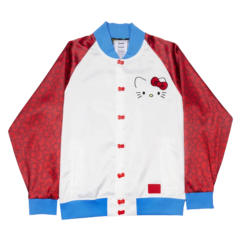 Loungefly Sanrio Hello Kitty 50th Anniversary Unisex Souvenir Jacket Faux Fur Jacket Real Fur Jacket Shearling Jacket Loungefly Sanrio Hello Kitty 50th Anniversary Unisex Souvenir Jacket Faux Fur Jacket Real Fur Jacket Shearling Jacket