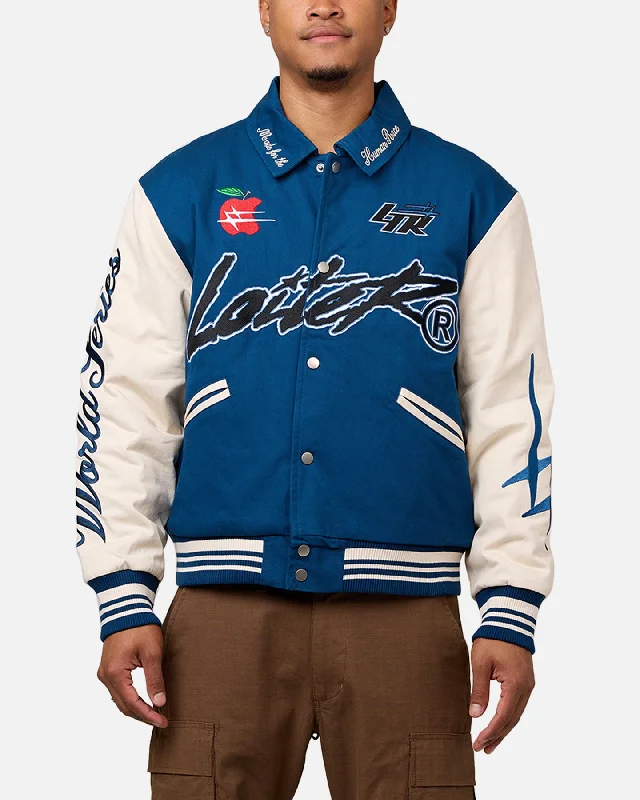 Loiter World Series Varsity Jacket Dark Blue Wool Jacket Cashmere Jacket Tweed Jacket Loiter World Series Varsity Jacket Dark Blue Wool Jacket Cashmere Jacket Tweed Jacket