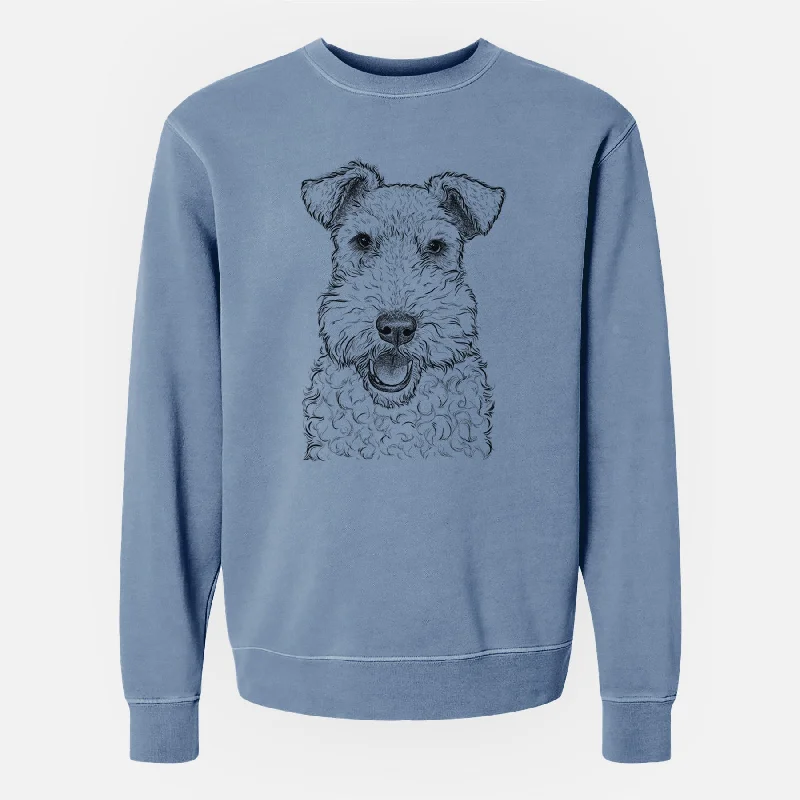 Bare Ted the Wire Fox Terrier - Unisex Pigment Dyed Crew Sweatshirt Hoodie with Gradient Ombre Colorful