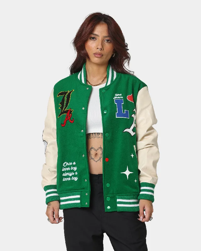 Lifted Anchors State Chenille Varsity Jacket Pine Green Tailored Jacket Straight Jacket A-Line Jacket Lifted Anchors State Chenille Varsity Jacket Pine Green Tailored Jacket Straight Jacket A-Line Jacket
