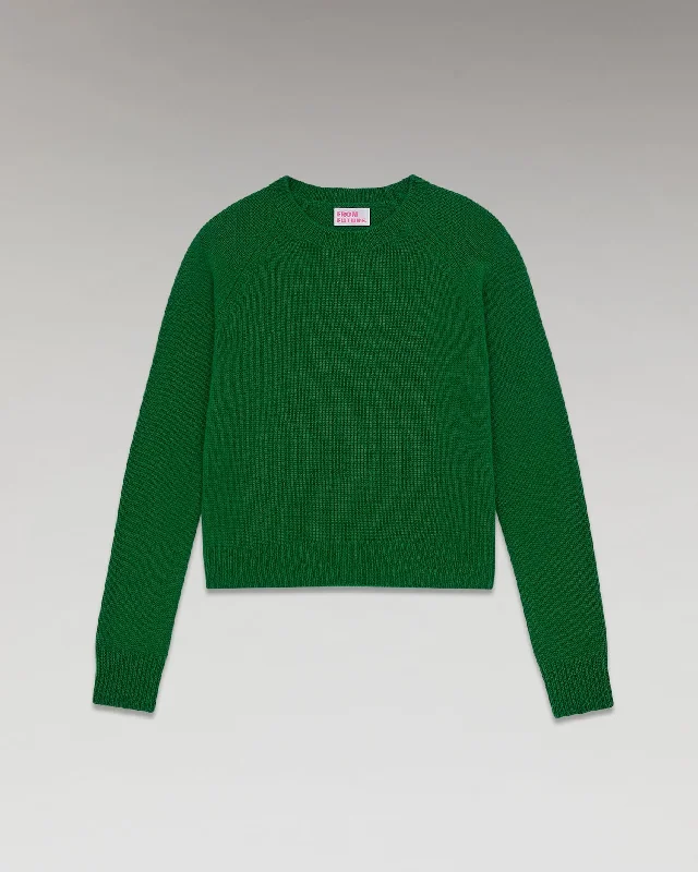 Pullover Crewneck 2301wpr00005 Forest-Green Ruffled Neck Pullover