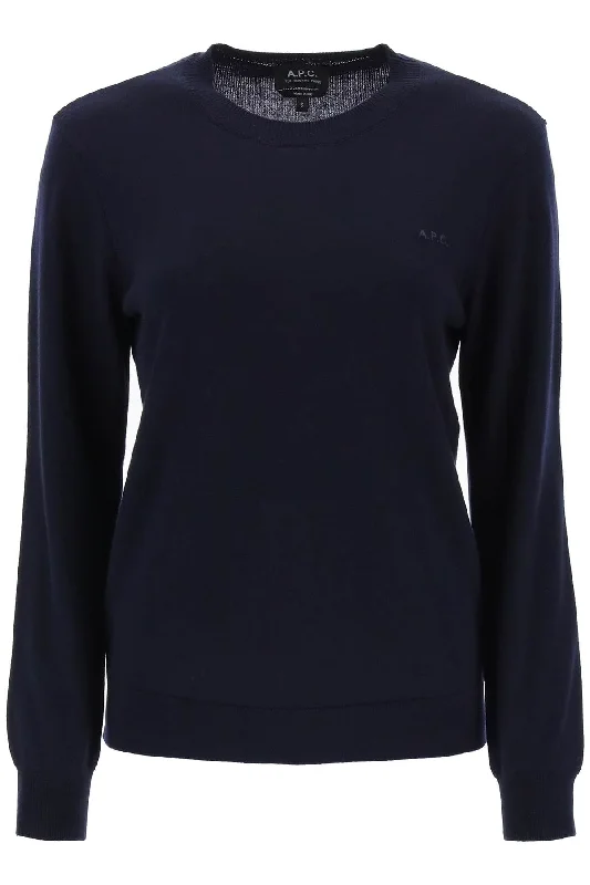 wool crewneck pullover WVAWM F23289 DARK NAVY Angora Wool Cozy
