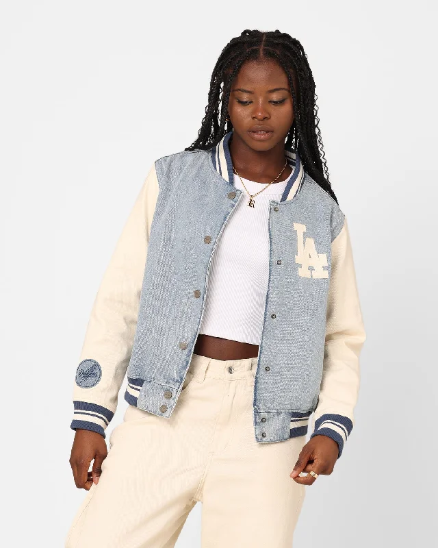 Pro Standard Women's Los Angeles Dodgers Varsity Jacket Denim Fleece Jacket Down Jacket Parka Pro Standard Women's Los Angeles Dodgers Varsity Jacket Denim Fleece Jacket Down Jacket Parka