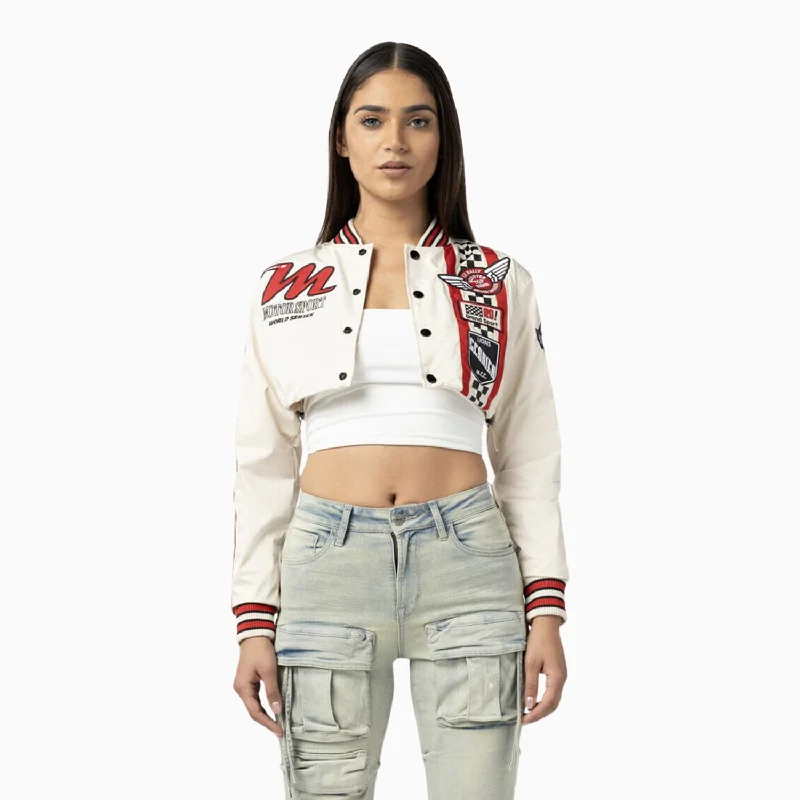 Women's Racing Cropped Light Jacket Oversized Jacket Tailored Jacket Straight Jacket Women's Racing Cropped Light Jacket Oversized Jacket Tailored Jacket Straight Jacket