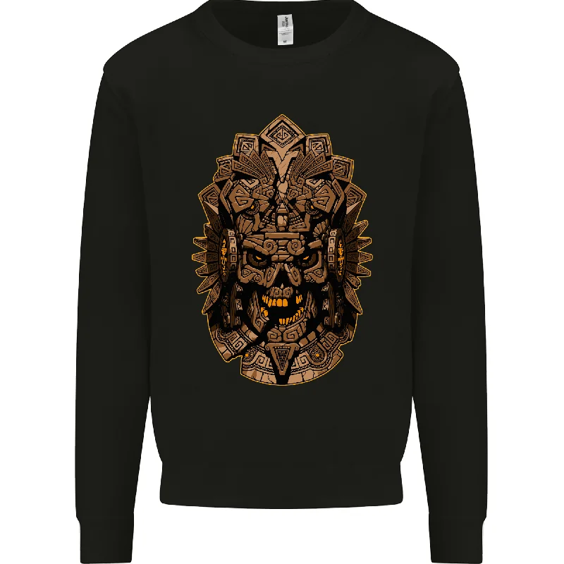 Aztec Skull Mens Sweatshirt Jumper Hoodie with Relaxed Fit Easy Casual