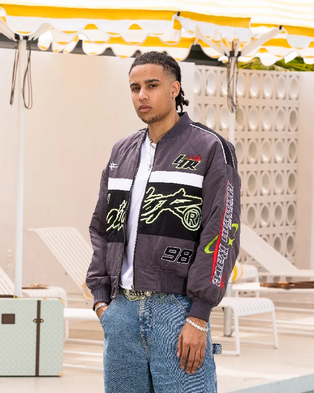 Loiter Racer Motor Jacket Charcoal Oversized Jacket Tailored Jacket Straight Jacket Loiter Racer Motor Jacket Charcoal Oversized Jacket Tailored Jacket Straight Jacket