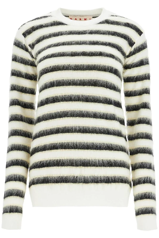 striped crewneck pullover GCMD0544Q0 UFW617 ALABASTER Long Sleeve Pullover