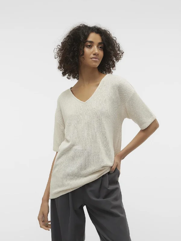 Γυναικεία μπλούζα πλεκτή VMEDDIE 2/4 V-NECK PULLOVER 10309836 | 10309836 Bell Sleeve Stylish