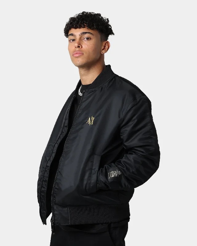 Armani Exchange Blouson Bomber Jacket Black Tiered Jacket Buttoned Jacket Zippered Jacket Armani Exchange Blouson Bomber Jacket Black Tiered Jacket Buttoned Jacket Zippered Jacket
