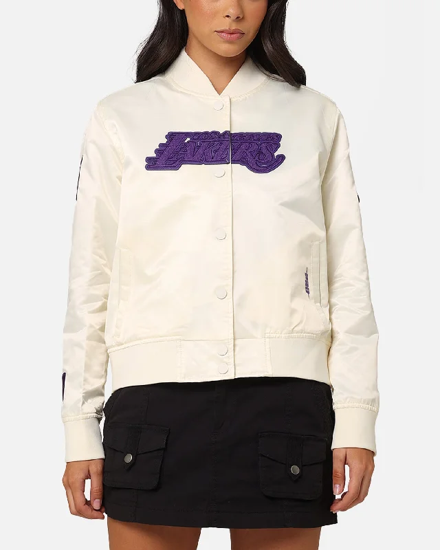 Pro Standard Women's Los Angeles Lakers Triple Tonal Satin Jacket Eggshell Fleece Jacket Down Jacket Feather Jacket Pro Standard Women's Los Angeles Lakers Triple Tonal Satin Jacket Eggshell Fleece Jacket Down Jacket Feather Jacket