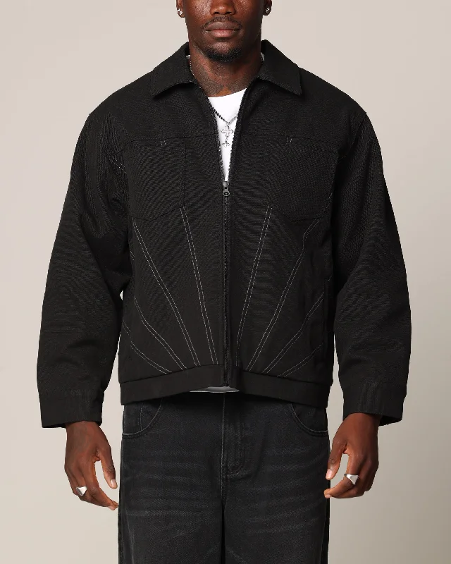 Saint Morta Rising Sun Work Jacket Black Tiered Jacket Buttoned Jacket Zippered Jacket Saint Morta Rising Sun Work Jacket Black Tiered Jacket Buttoned Jacket Zippered Jacket