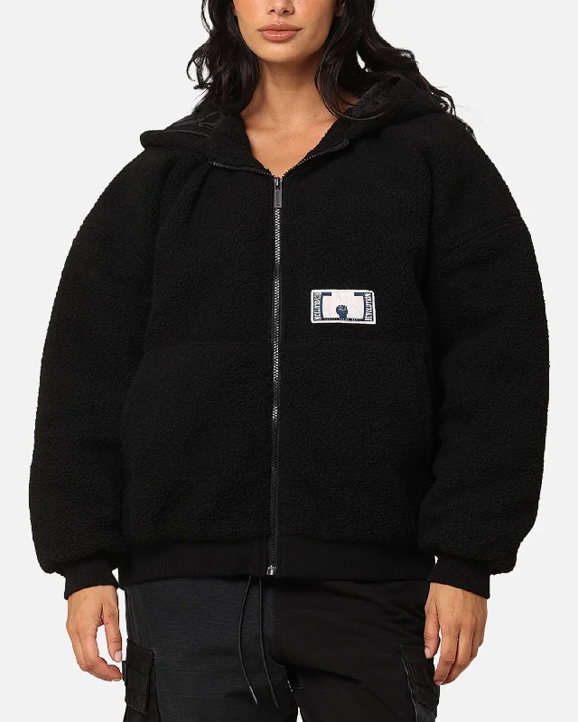 Carre Classic Sherpa Jacket Black Faux Fur Jacket Real Fur Jacket Shearling Jacket