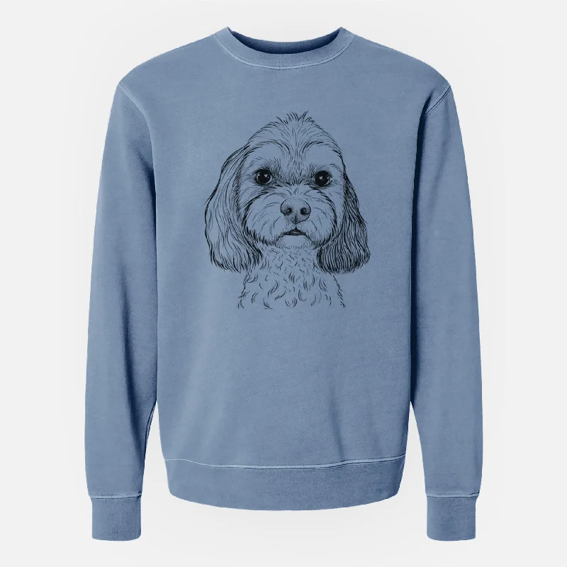 Bare Jasper Diggins the Cavapoo - Unisex Pigment Dyed Crew Sweatshirt Hoodie with Mesh Breathable Sporty