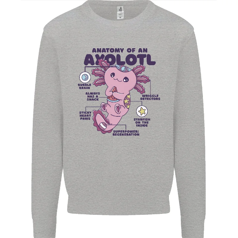 Axolotl Anatomy Mens Sweatshirt Jumper Hoodie with Earth Tones Natural Calm