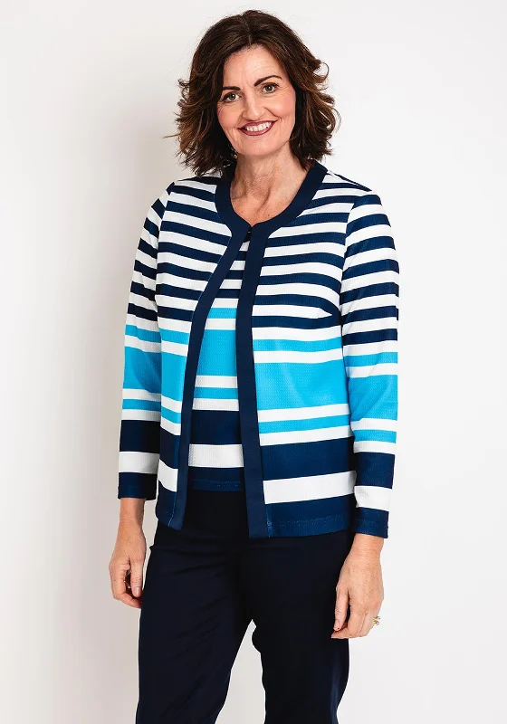 Avalon Striped Jacket & Top Twinset, Navy Nylon Jacket Polyester Jacket Spandex Jacket Avalon Striped Jacket & Top Twinset, Navy Nylon Jacket Polyester Jacket Spandex Jacket