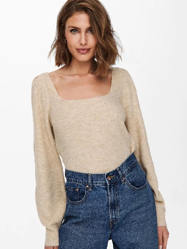 Γυναικεία μπλούζα ONLKARINNA L/S SQUARENECK PULLOVER 15238167 | 15238167 Short Sleeve Top