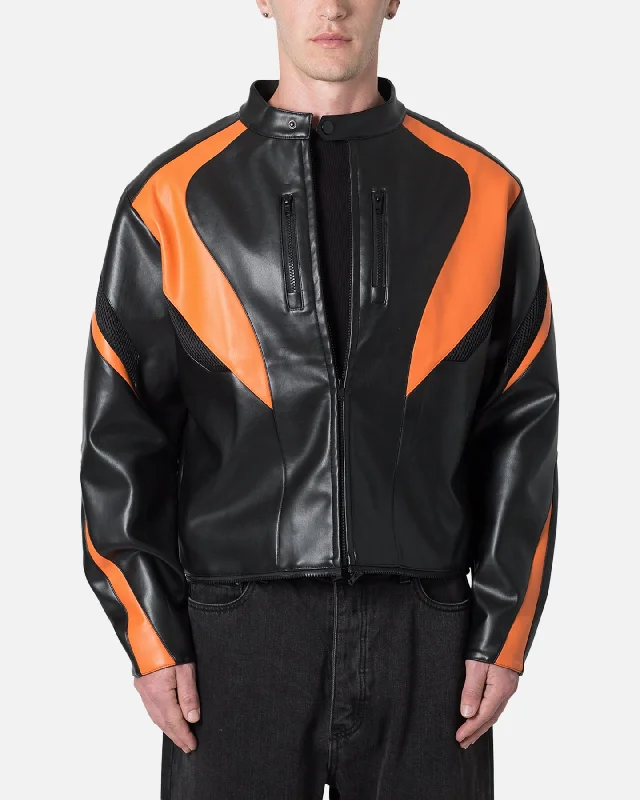 MNML Cropped Leather Race Jacket Black/Orange Plaid Jacket Tartan Jacket Houndstooth Jacket MNML Cropped Leather Race Jacket Black/Orange Plaid Jacket Tartan Jacket Houndstooth Jacket