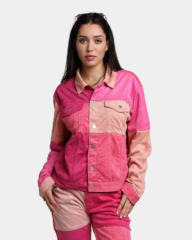 MNML Patchwork Suede Trucker Jacket Pink Faux Fur Jacket Real Fur Jacket Shearling Jacket MNML Patchwork Suede Trucker Jacket Pink Faux Fur Jacket Real Fur Jacket Shearling Jacket