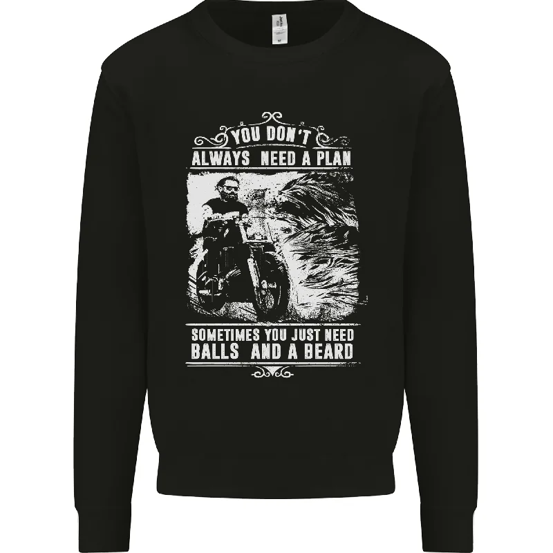 Balls & Beard Biker Motorcycle Motorbike Mens Sweatshirt Jumper Hoodie with Hem Fringe Bohemian Relaxed Balls & Beard Biker Motorcycle Motorbike Mens Sweatshirt Jumper Hoodie with Hem Fringe Bohemian Relaxed