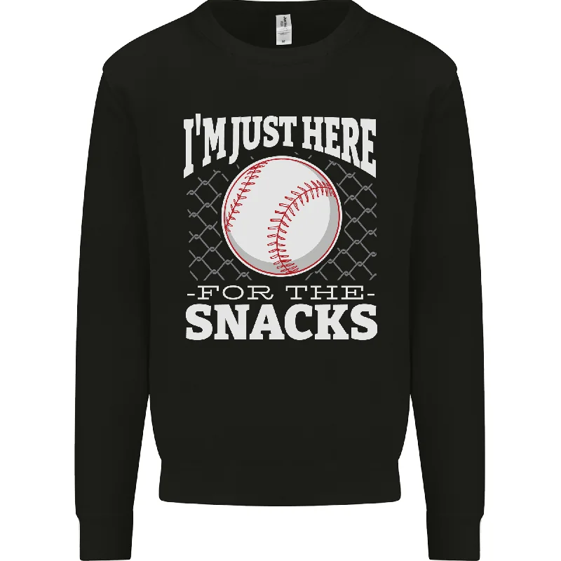 Baseball Im Just Here for the Snacks Mens Sweatshirt Jumper Hoodie with Drawcord Adjustable Secure Baseball Im Just Here for the Snacks Mens Sweatshirt Jumper Hoodie with Drawcord Adjustable Secure