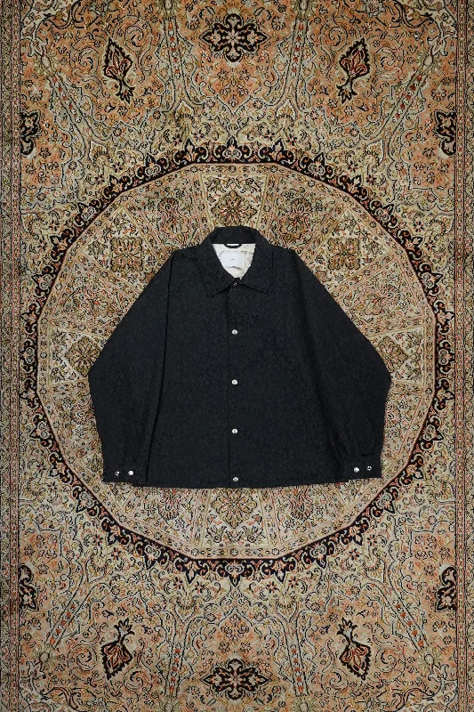 SUGARHILL URETHANE JACQUARD COACH JACKET (BLACK) Wool Jacket Cashmere Jacket Tweed Jacket SUGARHILL URETHANE JACQUARD COACH JACKET (BLACK) Wool Jacket Cashmere Jacket Tweed Jacket