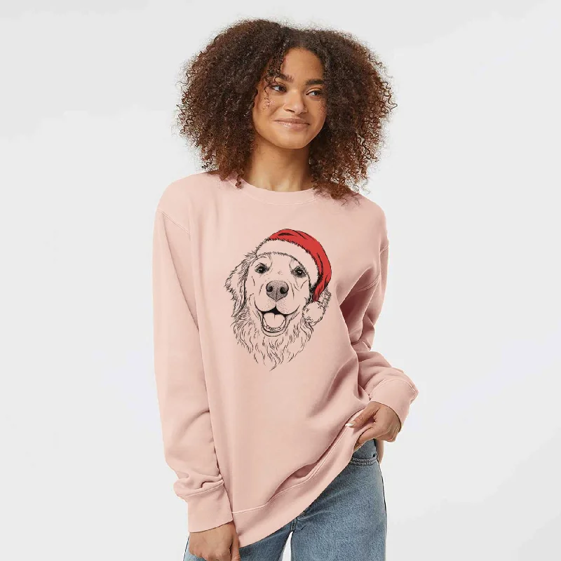 Santa Legend the Golden Retriever - Unisex Pigment Dyed Crew Sweatshirt Hoodie with Camouflage Military Edgy