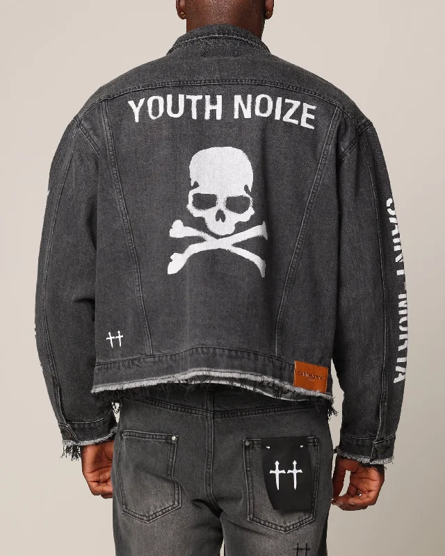 Saint Morta Youth Noize Denim Jacket Black Shadow Nylon Fabric Polyester Fabric Spandex Fabric Saint Morta Youth Noize Denim Jacket Black Shadow Nylon Fabric Polyester Fabric Spandex Fabric