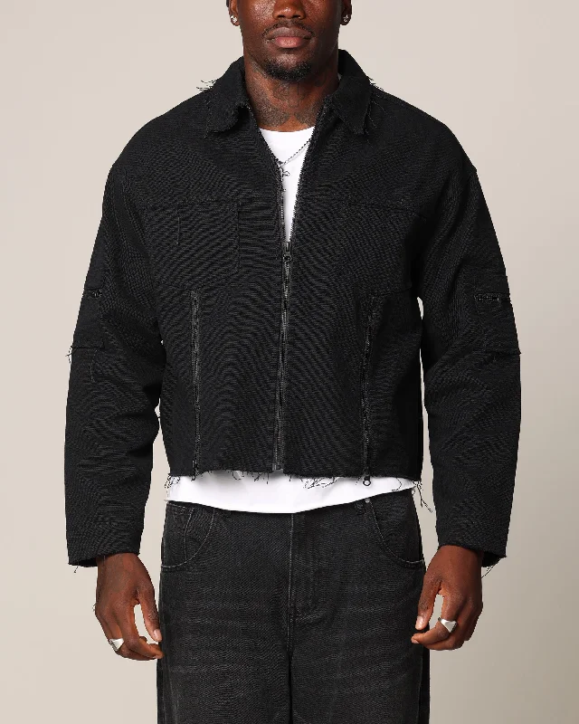 Saint Morta Nightcrawler Cuttoff Jacket Black Knit Jacket Woven Jacket Fleece Jacket Saint Morta Nightcrawler Cuttoff Jacket Black Knit Jacket Woven Jacket Fleece Jacket