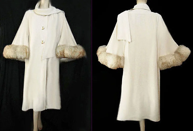 FROM MY OWN PERSONAL COLLECTION - GLAMOROUS VINTAGE KASHMIRACLE SHEARLING CAPE LIKE COAT - ABSOLUTELY BREATHTAKING! Hook-and-Loop Buckled Tied FROM MY OWN PERSONAL COLLECTION - GLAMOROUS VINTAGE KASHMIRACLE SHEARLING CAPE LIKE COAT - ABSOLUTELY BREATHTAKING! Hook-and-Loop Buckled Tied