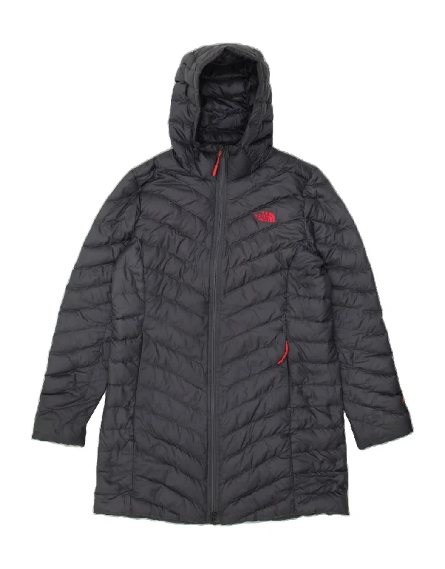 THE NORTH FACE Womens Hooded Padded Coat UK 16 Large Navy Blue Polyester Crew Neck V-Neck Boat Neck THE NORTH FACE Womens Hooded Padded Coat UK 16 Large Navy Blue Polyester Crew Neck V-Neck Boat Neck