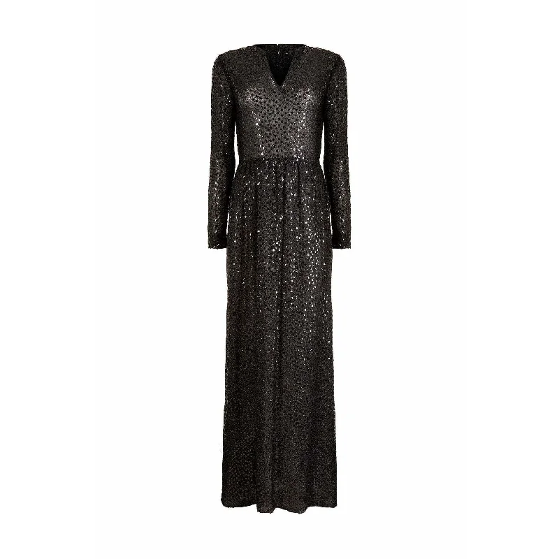 1970s Morty Sussman For Mollie Parnis Boutique Black Sequinned Dress