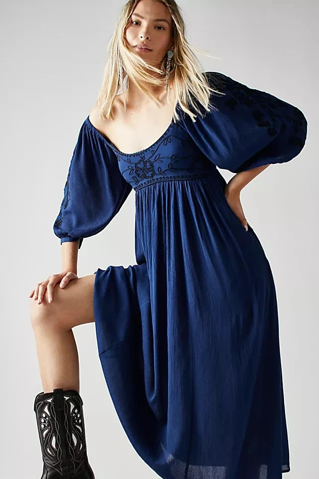Nerissa's Boho Embroidered Dress