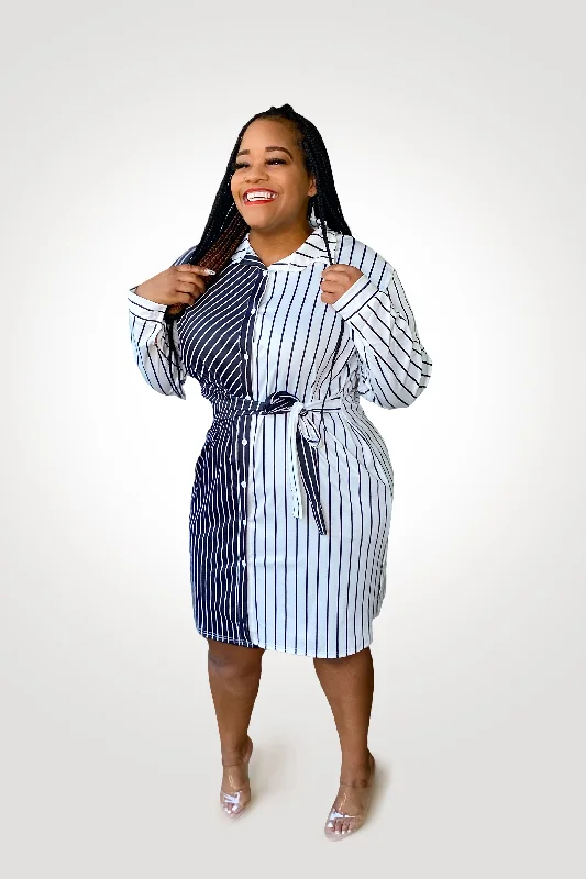 Double Trouble Tie Waist Dress (Black)