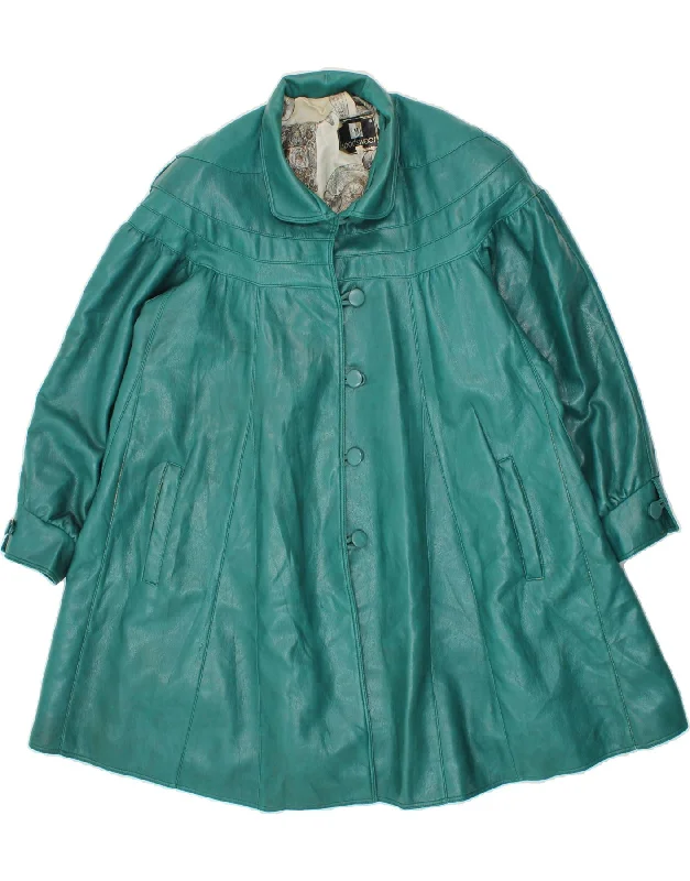 VINTAGE Womens Leather Coat UK 10 Small Green Houndstooth Coat Plaid Coat Tartan Coat VINTAGE Womens Leather Coat UK 10 Small Green Houndstooth Coat Plaid Coat Tartan Coat