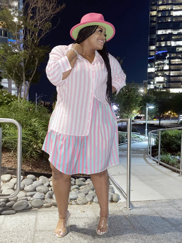 Classic Stripe Dress (Pink)