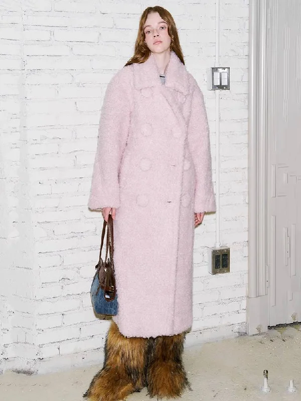 Sakura pink wool coat【s0000010836】 Fleece Down Feather