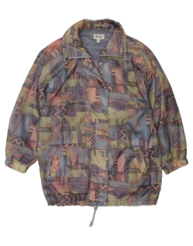 FAIR LADY Womens Windbreaker Coat UK 14 Large Multicoloured Patchwork Satin Silk Chiffon FAIR LADY Womens Windbreaker Coat UK 14 Large Multicoloured Patchwork Satin Silk Chiffon