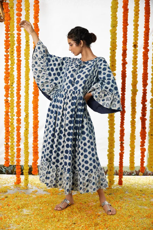 Cotton Blue Indigo Fabric Dress