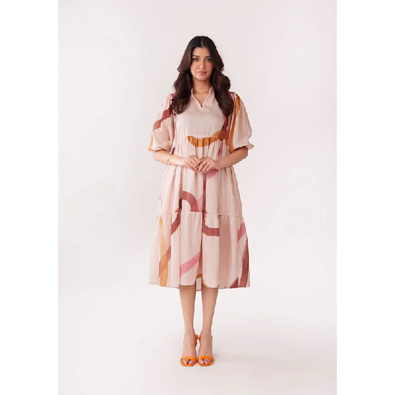 Poppi Sorbet Printed Tiered Dress