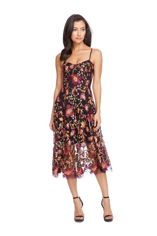 Uma Plumeria Embroidery Dress