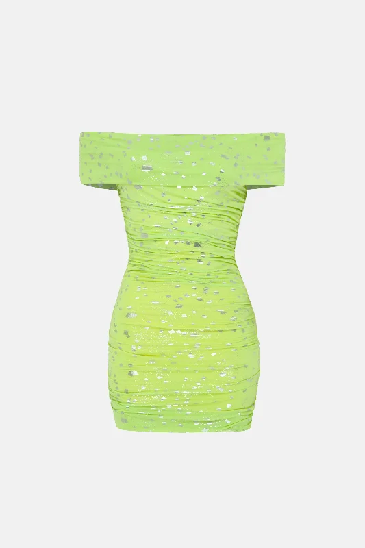 MARIMAR DRESS / GREEN METALLIC SEQUIN