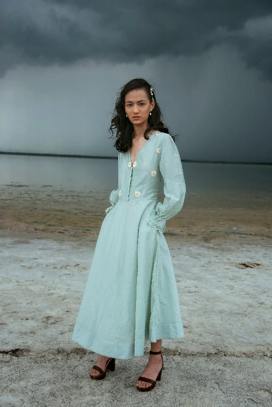 MINT SKYLINE SILK DRESS