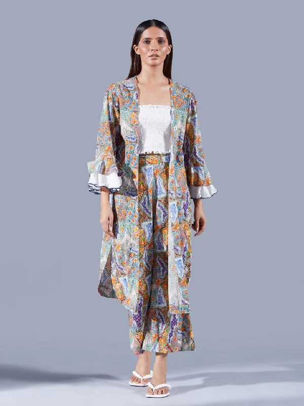 ANTHEIA MULTICOLOR CAPE DRESS